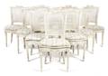 A Set of Twelve Louis XVI Style Painted Side Chairs