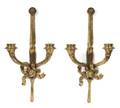 A Pair of Louis XVI Style Gilt Bronze TwoLight Sconces