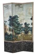 A French Wallpaper ThreePanel Floor Screen