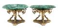 A Pair of Malachite and Gilt Bronze Tazze