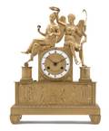 A French Gilt Bronze Figural Mantel Clock