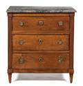 A Louis XVI Provincial Inlaid Mahogany Commode