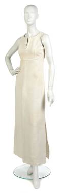 A Courreges OffWhite Pique Maxi Dress