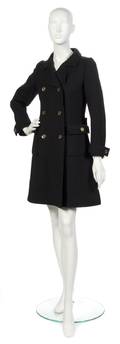 A Courreges Black Wool Coat