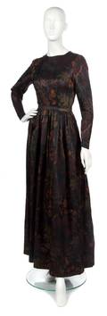 A Mainbocher Autumnal Silk Evening Gown