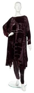 A Burgundy Burned Velvet Tunic