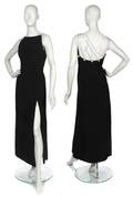 A Bill Blass Black Silk Evening Gown