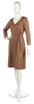 A Giorgio di SantAngelo Bronze Lame Dress Knit Dress