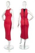 A Gianni Versace Red Jersey Racerback Dress