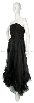 A Balenciaga Black Strapless Ballgown