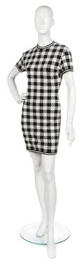 An Alaia Black and White Houndstooth Dress