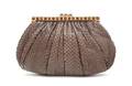 A Judith Leiber Taupe Snakeskin Evening Bag