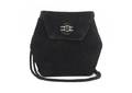 A Judith Leiber Black Suede Bag