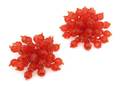 A Pair of Coppola e Toppo Orange Beaded Sunburst Earclips