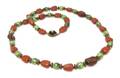 A Miriam Haskell Green and Red Beaded Necklace
