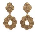 A Pair of Chanel Goldtone Coin Logo Earclips