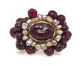 A Chanel Gripoix Red and Pearl Ring