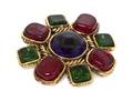 A Chanel Gripoix Green Red Purple and Green Maltese Cross