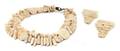A Gerda Lynggaard for Monies Faux Ivory Multistrand Necklace with Matching Earclips