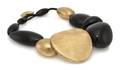 A Gerda Lynggaard for Monies Gold Lacquered Wood and Amber Resin Necklace