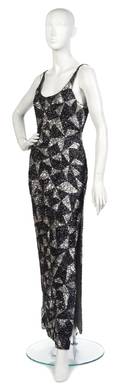 A Gene Shelly Early Motown Black and Silver Evening Gown