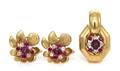 A Group of 14 Karat Yellow Gold Ruby and Diamond Jewelry