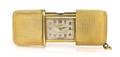 An 18 Karat Yellow Gold Travel Clock Movado for Ermeto