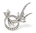 A Platinum and Diamond Spray Brooch