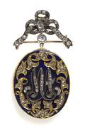A Victorian Yellow Gold Enamel and Diamond Locket