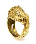 An 18 Karat Yellow Gold Lion Ring