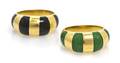 A Group of 18 Karat Yellow Gold and Enamel Rings Italian