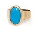 A 14 Karat Yellow Gold and Turquoise Ring