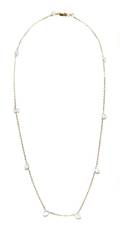 A 14 Karat Yellow Gold and Moonstone Necklace