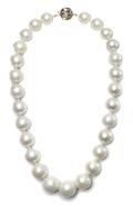 A Single Strand Graduated Cultured South Sea Pearl Necklace