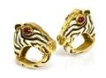 A Pair of 18 Karat Yellow Gold and Polychrome Enamel Zebra Cufflinks David Webb