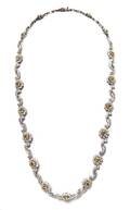 A 14 Karat Two Tone Gold White and Yellow Diamond Necklace