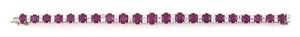 An Art Deco Platinum Ruby and Diamond Line Bracelet