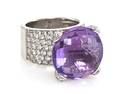 An 18 Karat White Gold Amethyst and Diamond Ring