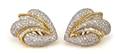 A Pair of 18 Karat Yellow Gold and Diamond Earclips