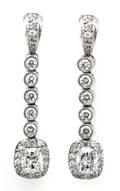 A Pair of Platinum and Diamond Ear Pendants Michael Beaudry