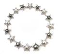 An 18 Karat White Gold Diamond Cultured South Sea and Tahitian Pearl Necklace