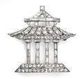 A Vintage Platinum and Diamond Pagoda Brooch