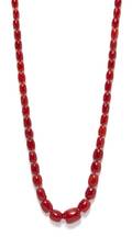 A Single Strand Graduated Ox Blood Coral Bead Necklace