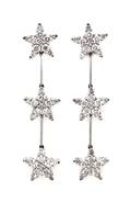 A Pair of 18 Karat White Gold and Diamond Star Motif Dangle Earrings