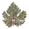 A Blackened Silver Multi Gemstone Leaf Brooch Andrea Molinari