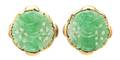 A Pair of 18 Karat Yellow Gold and Jade Earclips TRIO