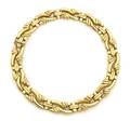 A 14 Karat Yellow Gold Textured Hollow Link Necklace