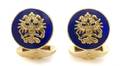 A Pair of 18 Karat Yellow Gold and Enamel Cufflinks Faberge