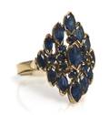 An 18 Karat Yellow Gold and Sapphire Cluster Ring