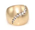 A 14 Karat Yellow Gold and Diamond Ring